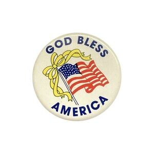 Vintage “God Bless America” Pin - American Flag & Yellow Ribbon Patriotic